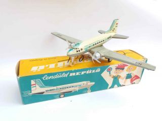 N.  O.  S Vintage Old Rare Friction Tin Toy Airplane Hungarian Air Transport Lemezar