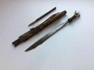 Interesting Old Antique Dayak Dyak Borneo Mandau Sword No Keris Kris Dagger