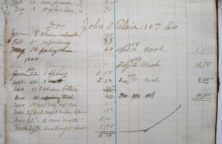 FURNITURE MAKING HANDWRITTEN LEDGER Manuscript Work Diary Blairstown NJ 1880 11