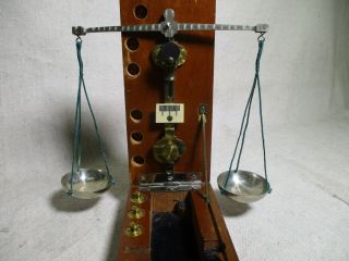 Antique Jewelry Gold Apothecary Pocket Scale Weights Black Diamonds