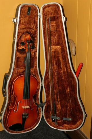 Vintage? J Balaton Handmade Hungarian Violin W/ Bow & Case 22 "