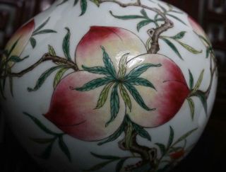 Old Rare Famille Rose Chinese Porcelain Peach Vase Qianlong MK H8.  27” 11