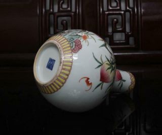 Old Rare Famille Rose Chinese Porcelain Peach Vase Qianlong MK H8.  27” 4