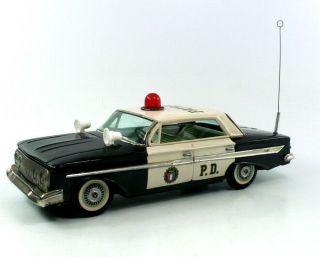 Bandai (japan) 1961 Chevy Patrol P.  D.  Tin Litho Friction P.  D.  Car Nr