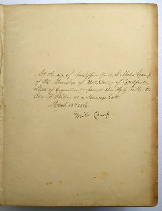 ANTIQUE FAMILY BIBLE Skilton & Camp Connecticut CT Handwritten Genealogy 1814 5