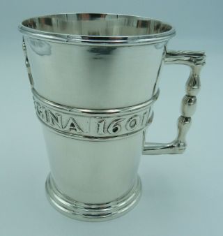 Antique Solid Silver Pint Tankard (Cup,  Mug) 400th Anniversary Queen Elizabeth I 3