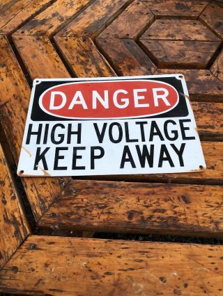Vintage Danger High Voltage Metal Sign Vintage Antique Electrician Mancave Old