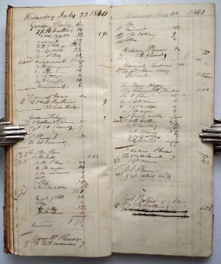 ANTIQUE HANDWRITTEN STORE LEDGER Epping Rockingham County Hampshire NH 1840 9