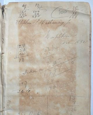 MARBLEHEAD MA Antique Handwritten Ledger/Manuscript Diary/History Genealogy 1852 3