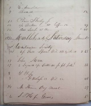 MARBLEHEAD MA Antique Handwritten Ledger/Manuscript Diary/History Genealogy 1852 6