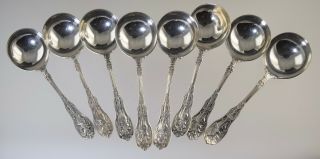 8 Mythologique Gorham Bouillon Spoons Sterling Silver 1894 Antique