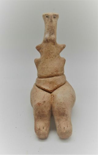 Circa 6000bce Ancient Tel Halaf Terracotta Seated Fertility Figure Rare