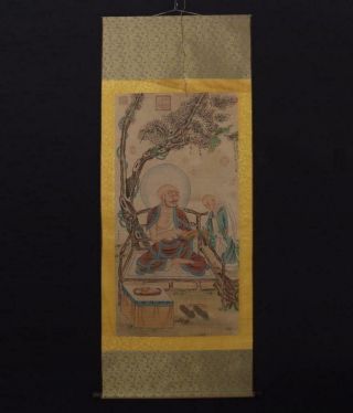Chinese Old Wu Daozi Scroll Painting Scroll Buddha 79.  53” 9