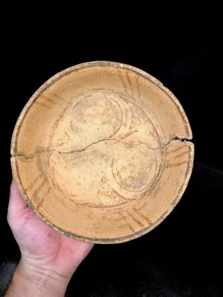 MLC S3560 8” X 3 7/8” Old Painted Bowl Design Pre Columbian Pot Pottery 2