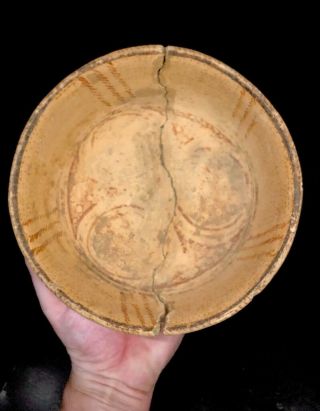 MLC S3560 8” X 3 7/8” Old Painted Bowl Design Pre Columbian Pot Pottery 6
