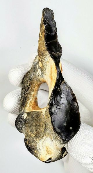Neanderthal Made Drill On A Naturally Holed Fossil Flint Nodule C60k