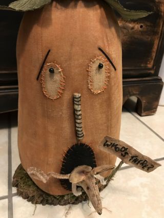 Primitive Pumpkin With Owl And Mouse Doll 3