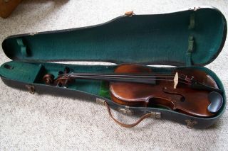 Antique Full Size Violin Marked Stainer With Case 10