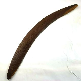 Vintage Australian Aboriginal Carved Wooden Boomerang 11