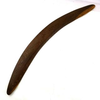 Vintage Australian Aboriginal Carved Wooden Boomerang 12