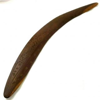 Vintage Australian Aboriginal Carved Wooden Boomerang