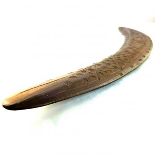 Vintage Australian Aboriginal Carved Wooden Boomerang 2
