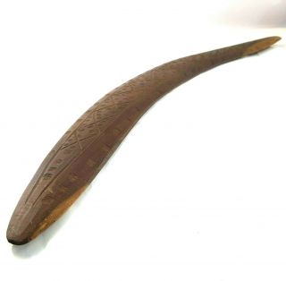 Vintage Australian Aboriginal Carved Wooden Boomerang 5