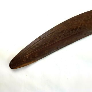 Vintage Australian Aboriginal Carved Wooden Boomerang 7