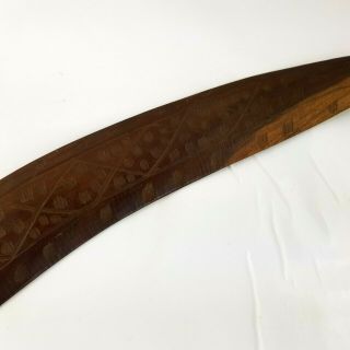 Vintage Australian Aboriginal Carved Wooden Boomerang 8