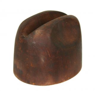 Vtg Antique Wood Hat Block Mold Cowboy Cattleman Millinery Size 4 3/4 6 3/4 1530