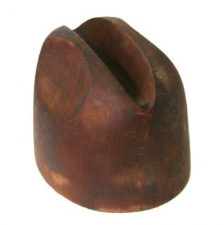 VTG Antique Wood Hat Block Mold Cowboy Cattleman Millinery Size 4 3/4 6 3/4 1530 4