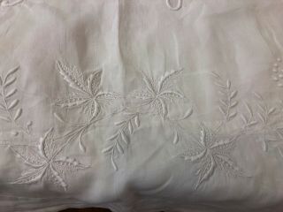 Antique French finest linen fil de LIN sheet with grapes embroidery n monogram 2