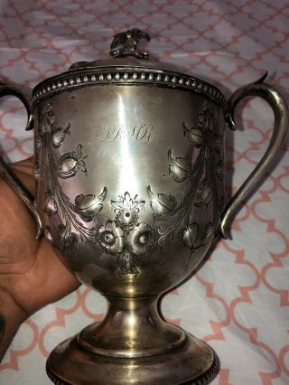 Antique Rare 1859 American Pure Coin Silver Pitcher 16.  9 oz 4