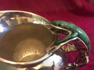 Emilia Castillo Turquoise and Silver Plate Lizard Handled Pitcher 5