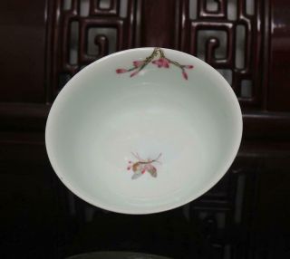 Old Famille Rose Chinese Porcelain Bowl Qianlong MK 5.  91” 5