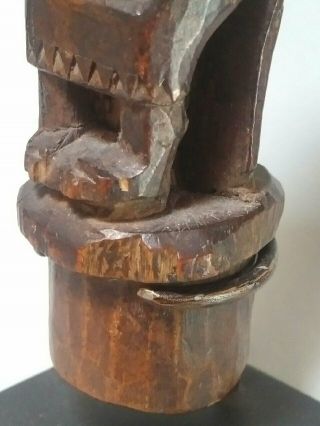 Borneo Dayak shamanic medicine figure stopper,  old and authentic wood carving 12