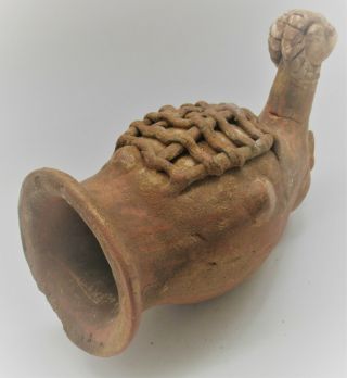 RARE ANCIENT PERSIAN TERRACOTTA CEREMONIAL RHYTON VESSEL IN THE FORM OF A RAM 4