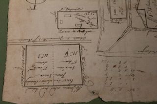 c1700 manuscript farm map real estate royal notary contract cardinal point draw 3