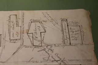 c1700 manuscript farm map real estate royal notary contract cardinal point draw 4