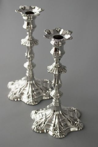 A Very Good Silver Table Candlesticks Sheffield 1839 12