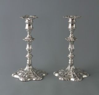 A Very Good Silver Table Candlesticks Sheffield 1839
