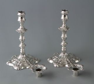 A Very Good Silver Table Candlesticks Sheffield 1839 3
