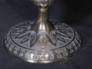 Antique Solid Silver Gilt Chased Repousse Tulip Vase India Raj Birds Flowers OLD 2