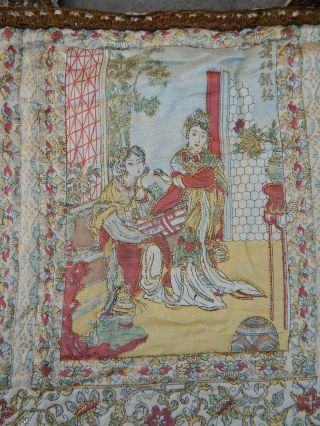 Vintage French Print Chinese Story Scene Tapestry 115x79cm (A432) 11