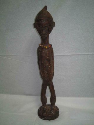 Vintage Large African Home Decor Tribal Ivory Coast Wooden Sculptures Figure 3