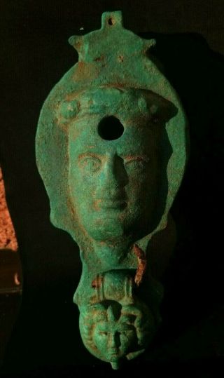 Massive Ancient Roman Bronze Oil Lamp And Bronze Lid From Another Lamp - 200 Ad
