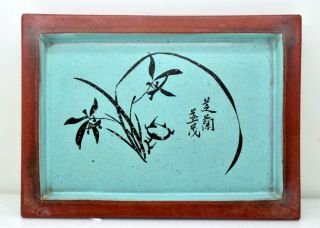 Antique Vintage Chinese China Yixing Enamel Teapot Tray Pottery Terracotta Zisha 4