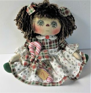 HANDMADE Primitive CRISTMAS Raggedy Ann DOLL 