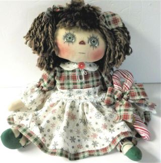 HANDMADE Primitive CRISTMAS Raggedy Ann DOLL 