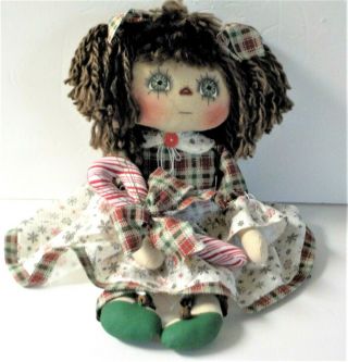 HANDMADE Primitive CRISTMAS Raggedy Ann DOLL 